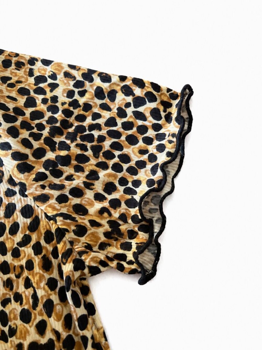 Leopard Print Bodycon Dress XL Fitted Stretch Ribbed - Picture 2 of 6